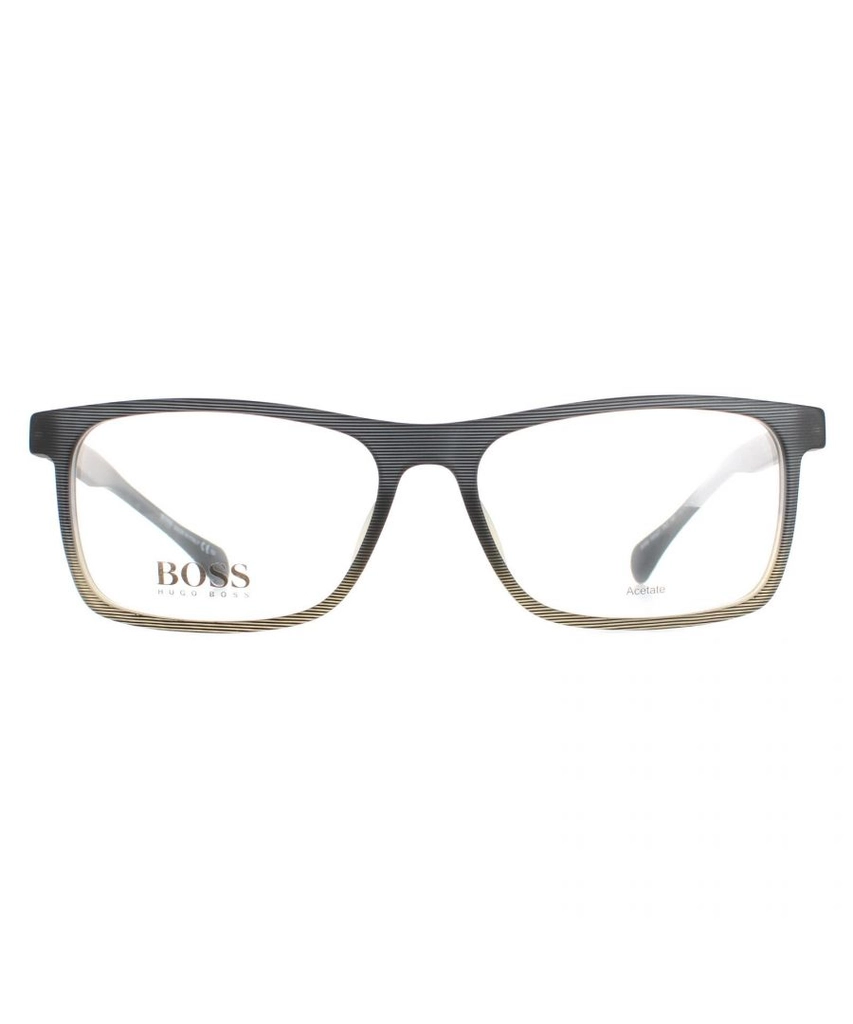 Hugo Boss Rectangular Mens Grey Brown Pattern 1084/IT - One Size